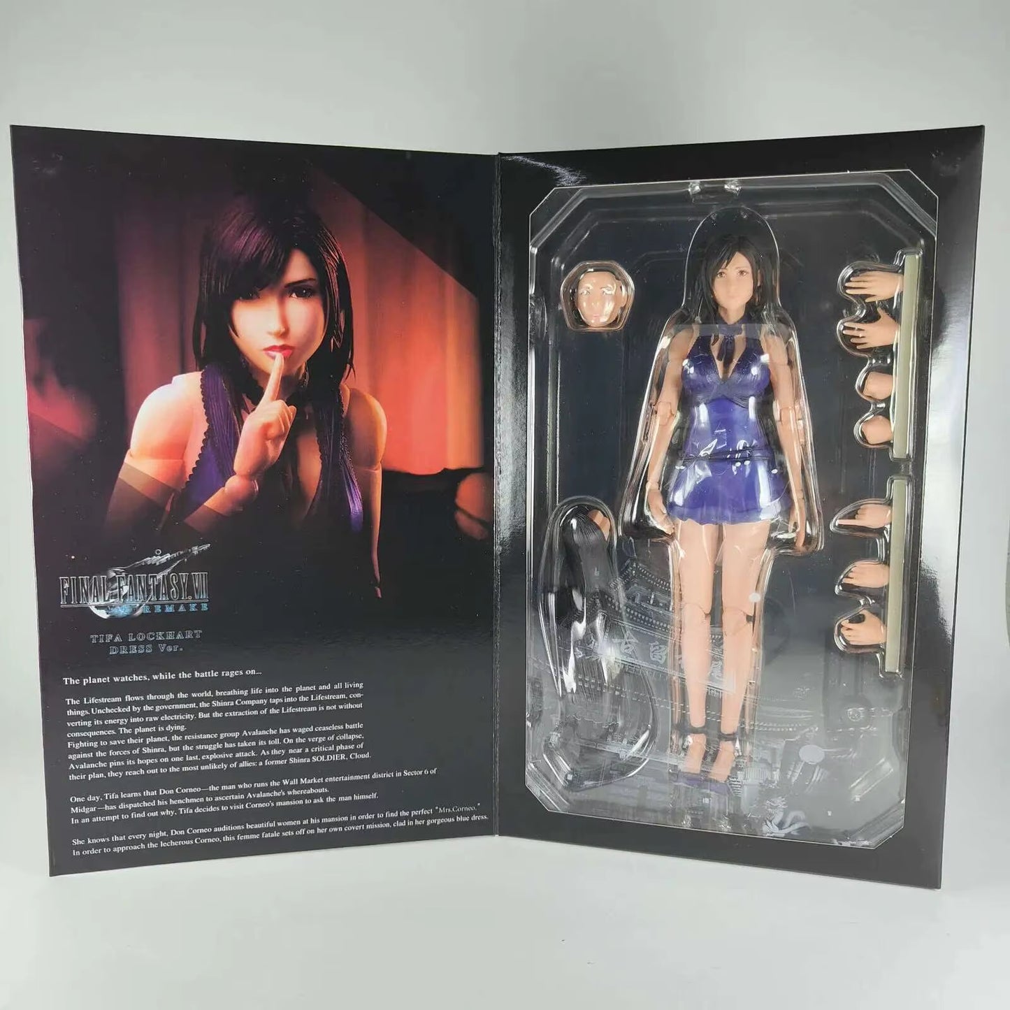 Kai PLAY ARTS Final Fantasy VII Remake Tifa Lockhart Purple Dress PVC Action Figure Toy Model Cool Doll for Friends Desk Decor