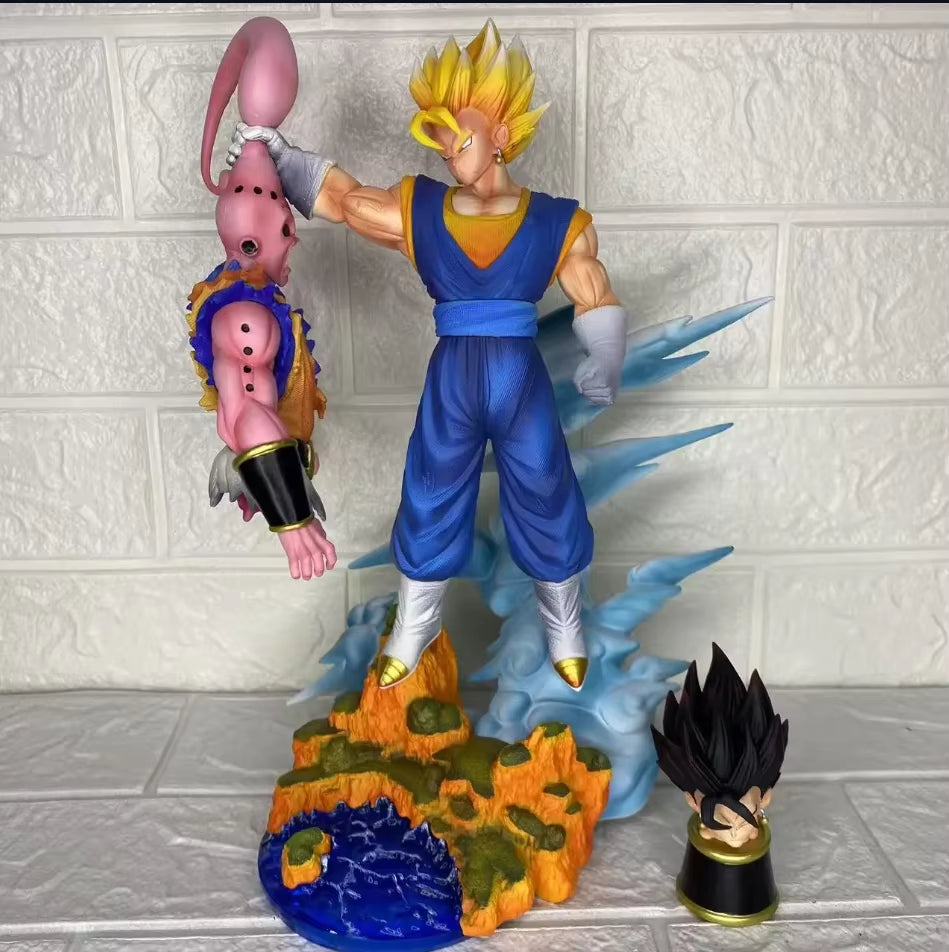 Anime Dragon Ball Z Vegito Vs Majin Buu Figure Replaceable Heads Super Saiyan Action Figures Gk Statue Collection Model Toy Gift