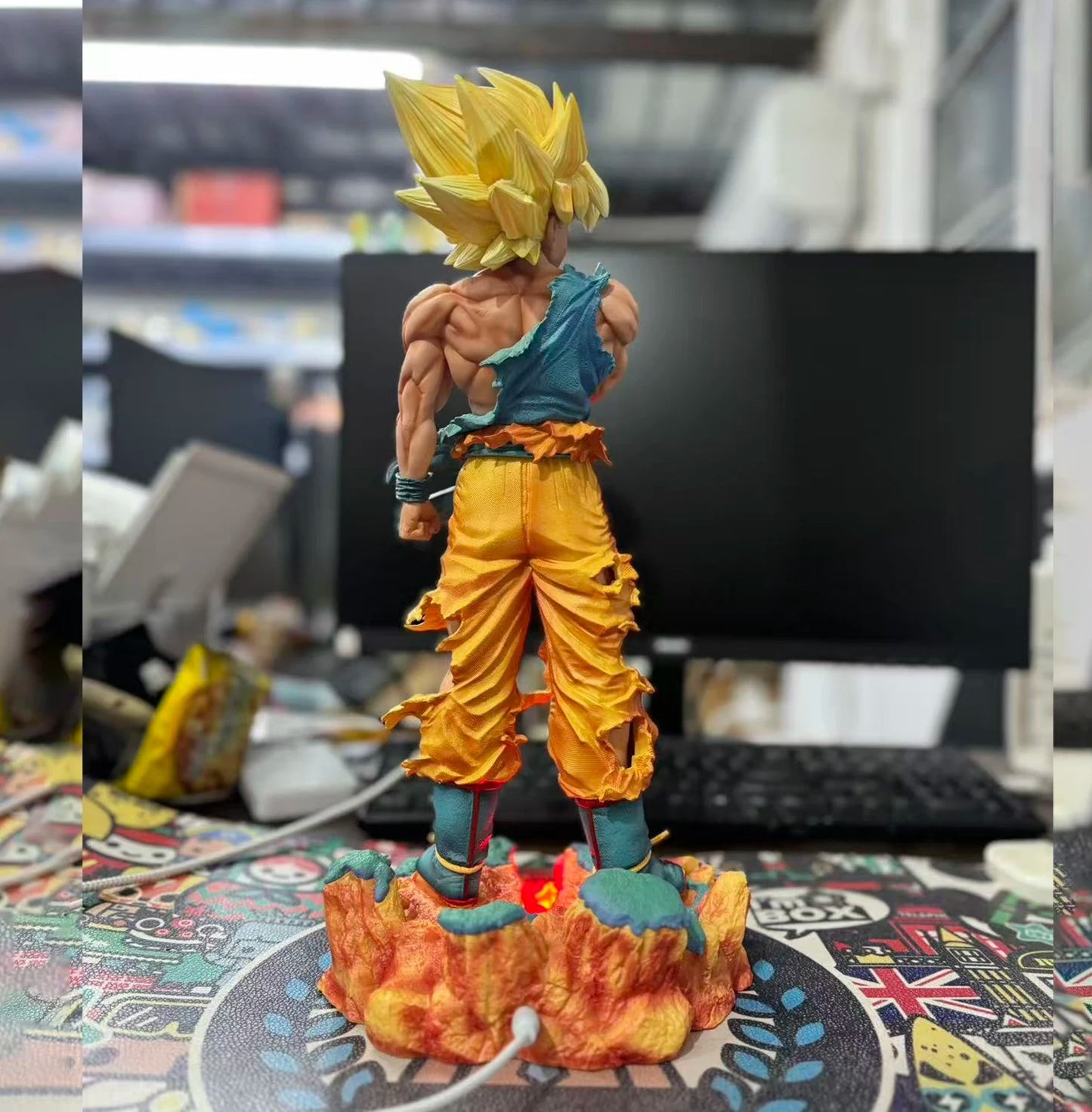 Figurine Son Goku Dragon Ball Z – Super Saiyan – Statue PVC 38 cm – Collector avec Base