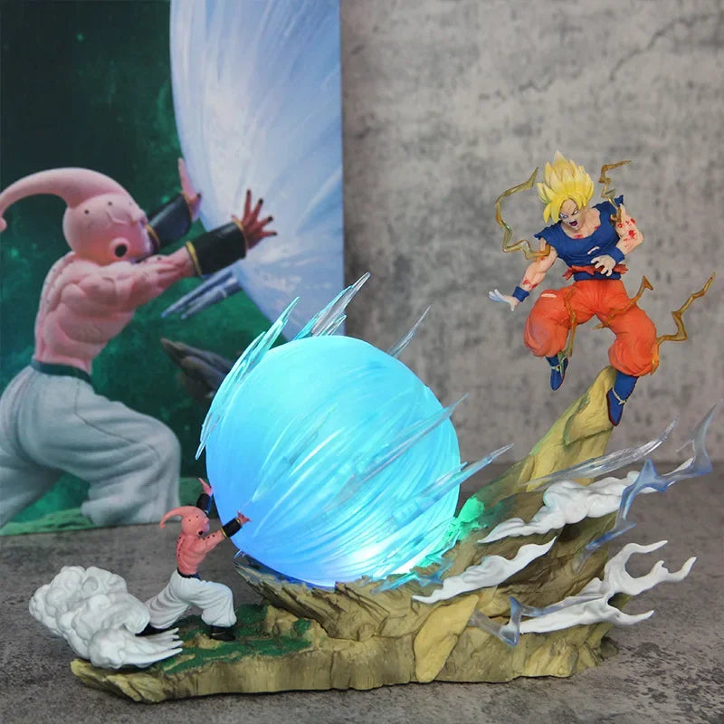 21Cm/8.2Inch Dragon Ball Z Doll Vs Goku Super Saiyan Spirit Bomb PVC Action Figure Collection Decoration Ornaments Toys Gift