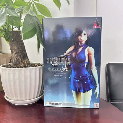 Kai PLAY ARTS Final Fantasy VII Remake Tifa Lockhart Purple Dress PVC Action Figure Toy Model Cool Doll for Friends Desk Decor