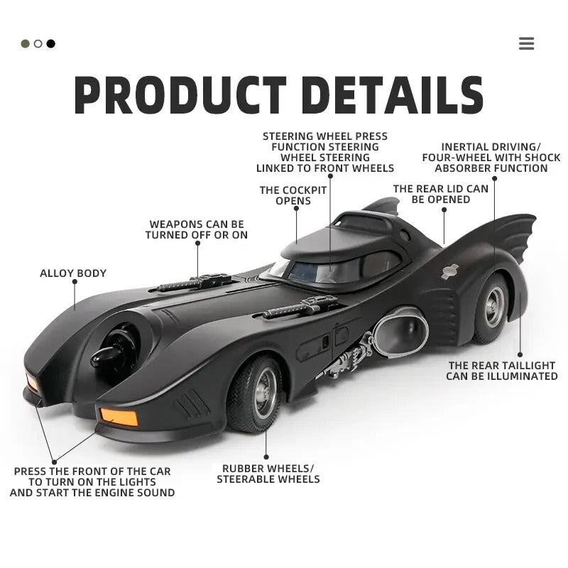 Batmobile 1989 – voiture miniature 1:18 avec figurine