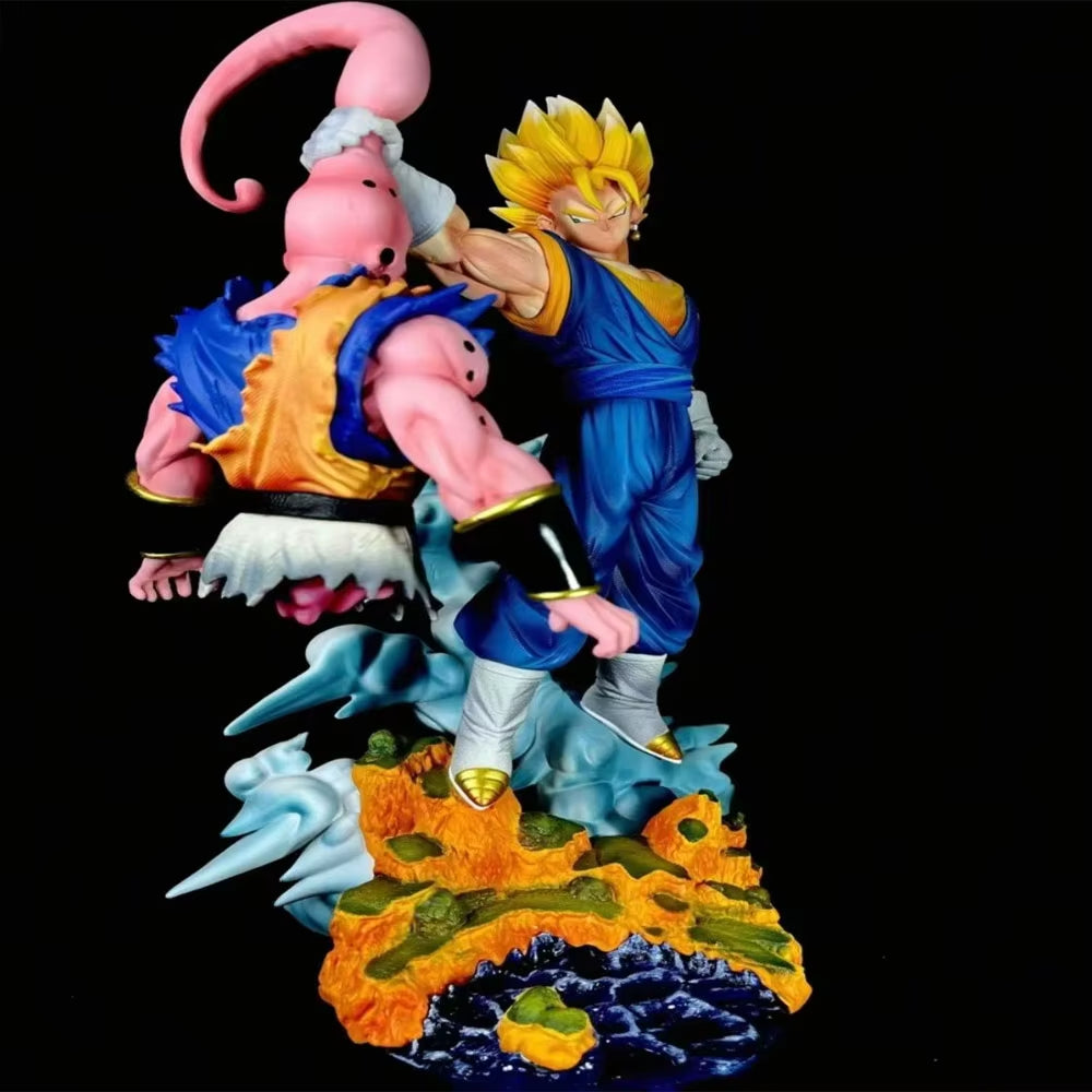 Anime Dragon Ball Z Vegito Vs Majin Buu Figure Replaceable Heads Super Saiyan Action Figures Gk Statue Collection Model Toy Gift