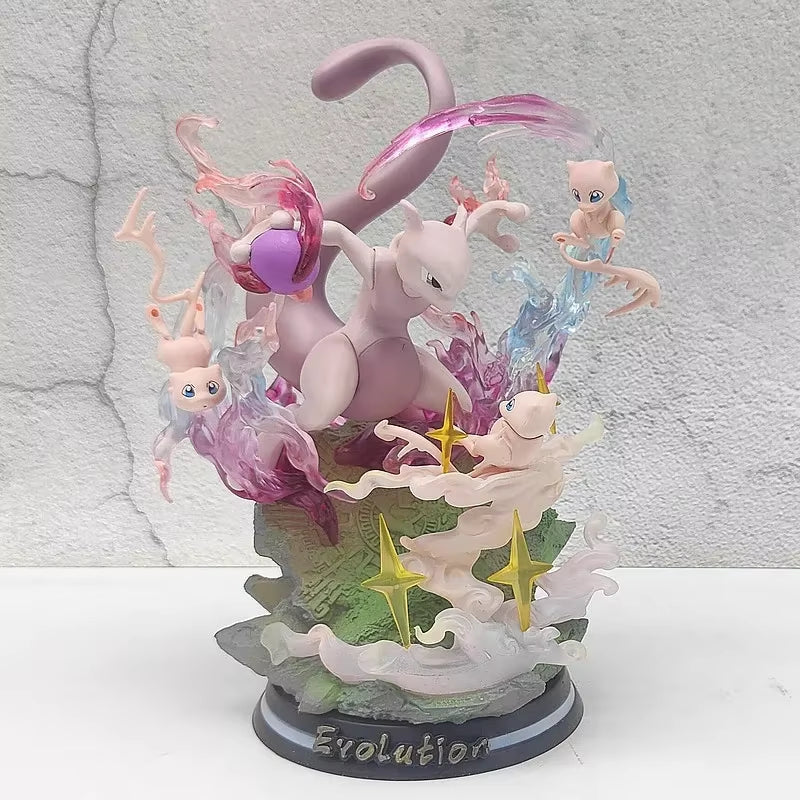 26Cm Pokemon Anime Figure Mewtwo Evolutionary Group PVC Model Peripheral Action Figure Ornaments Decoration Birthday Gift Toys