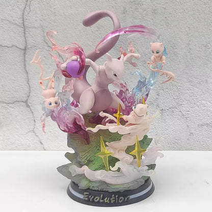 26Cm Pokemon Anime Figure Mewtwo Evolutionary Group PVC Model Peripheral Action Figure Ornaments Decoration Birthday Gift Toys