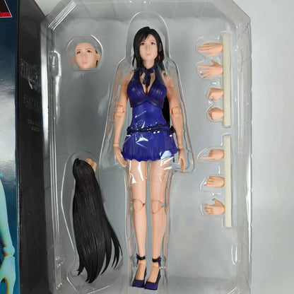 Kai PLAY ARTS Final Fantasy VII Remake Tifa Lockhart Purple Dress PVC Action Figure Toy Model Cool Doll for Friends Desk Decor