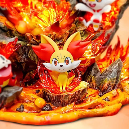 Figurine Pokémon Famille Dracaufeu – 15 cm – Statue GK Lumineuse PVC Collector